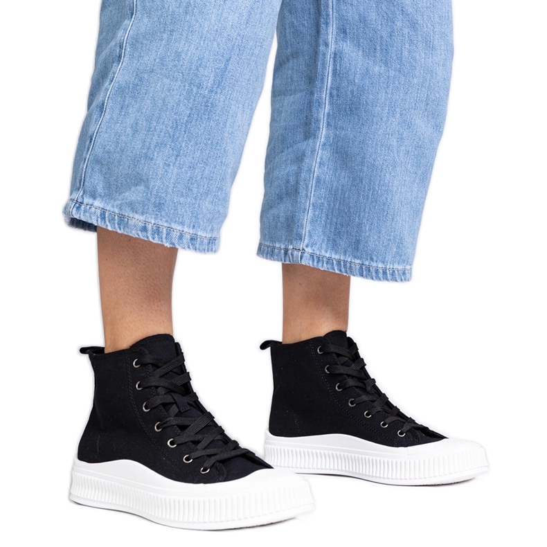 Crne Guerrino tenisice s visokom platformom crno