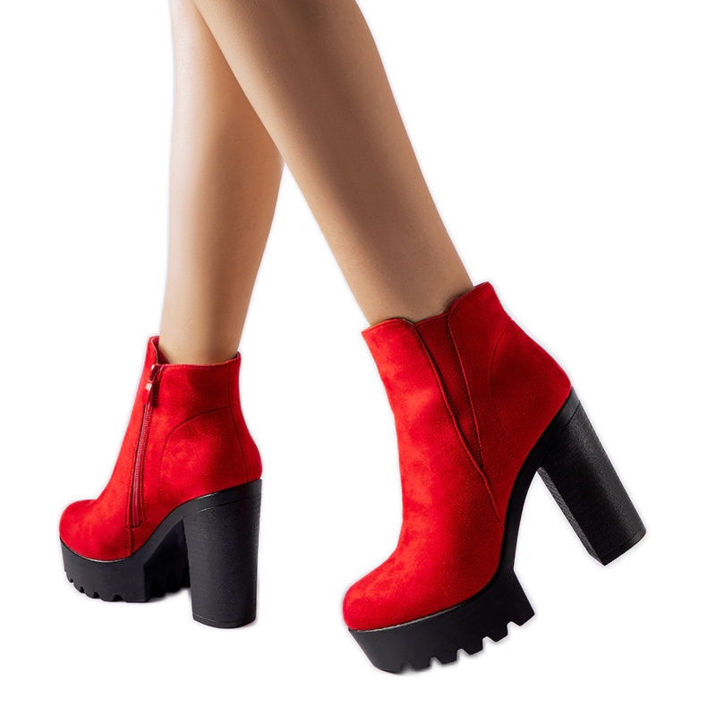 Crvene gležnjače Indiprete od eko antilop kože crvena