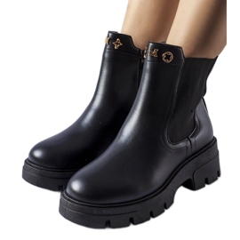 Crne izolirane ukrasne gležnjače Federica crna