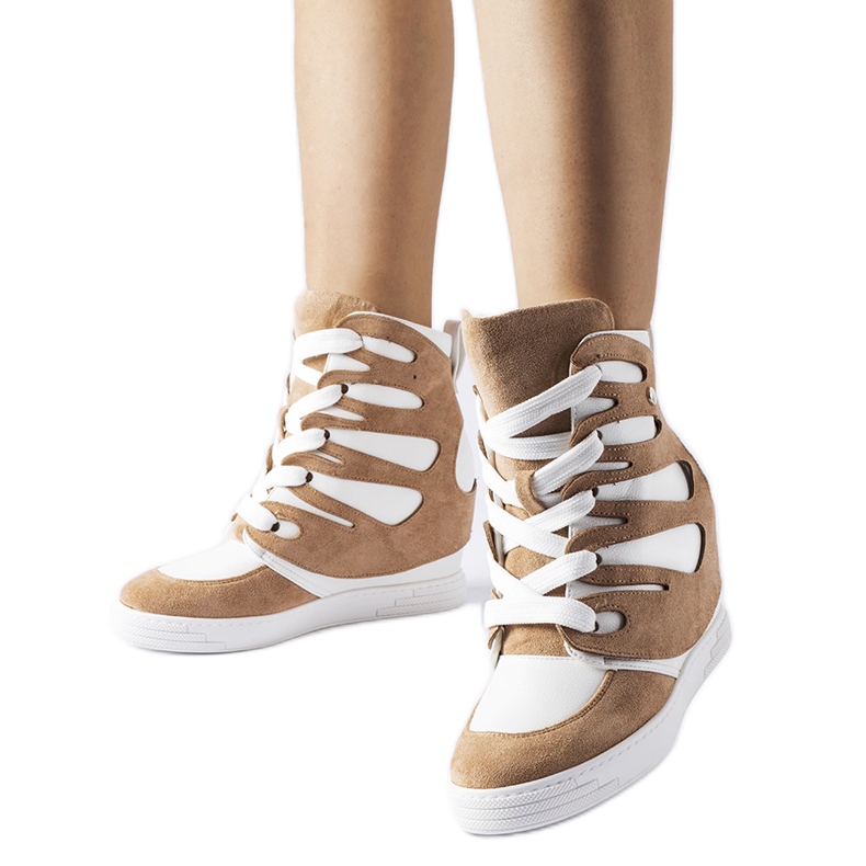 Bijele i bež tenisice na wedges marke Pantaleone