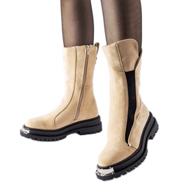 Bež izolirane gležnjače s ukrasnim vrhom Bologna