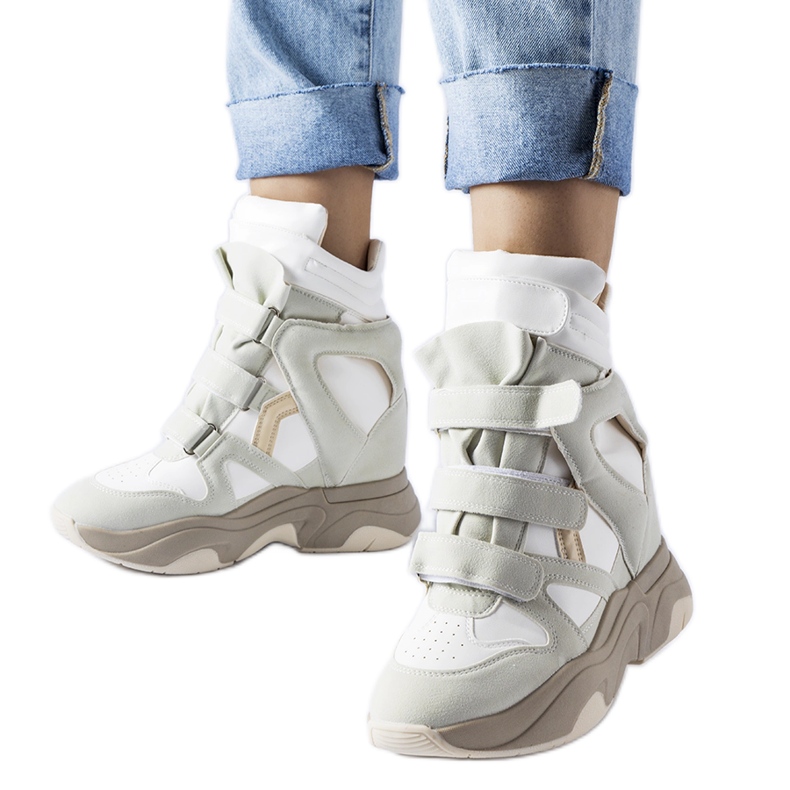 Bijele i mint tenisice na wedges iz Novaresea bijela