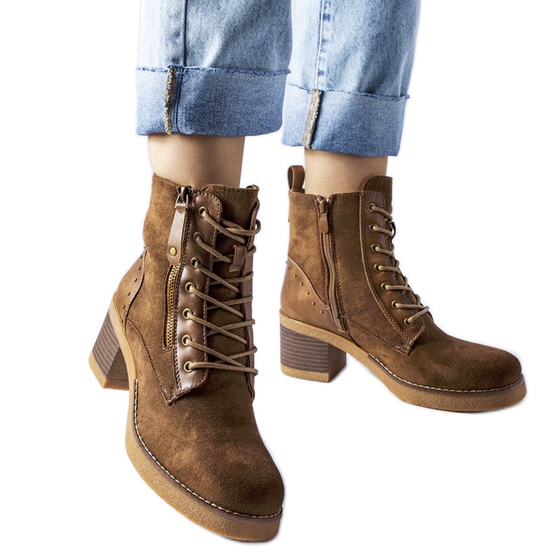 Gležnjače Graziella od smeđeg eko antilopa smeđa