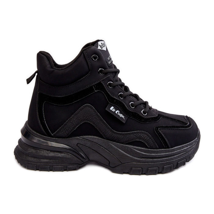 Ženske tople trapper čizme na vezanje Lee Cooper LCJ-23-44-1976L crne crno