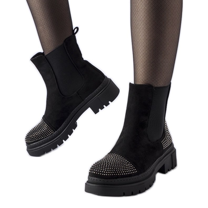 Crne gležnjače s eko antilop Grinzane cirkonima crno