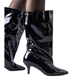 Crne Clinton čizme s niskom petom crna