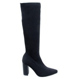 Elisha crne elastične čizme na visoku petu crna