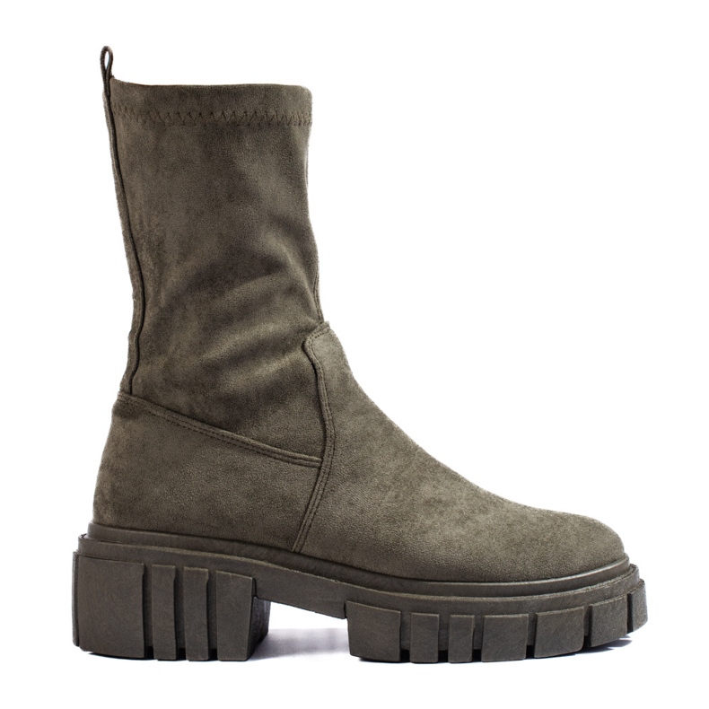 Shelovet ženske tamnozelene gležnjače od brušene kože zelena