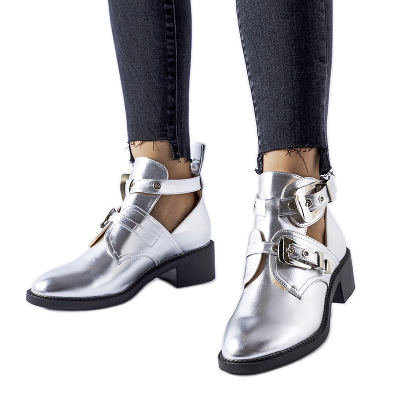 Svijetle metalik Ritaldi gležnjače s visokim izrezom srebro