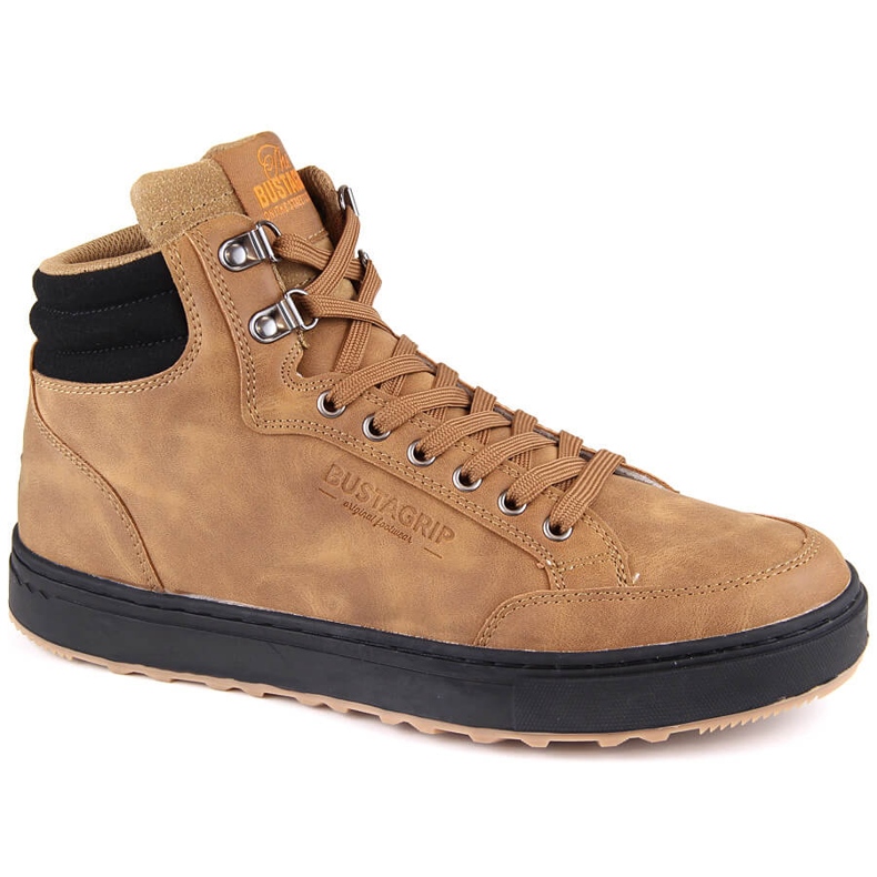 Bustagrip Kožne muške visoke sportske cipele žuta boja