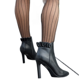 Crne gležnjače s volanom na Roger stiletto crna