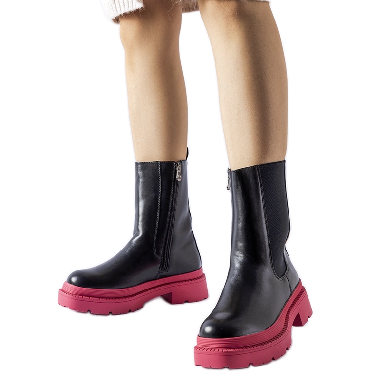 Crne gležnjače s ružičastim potplatom Garden crno