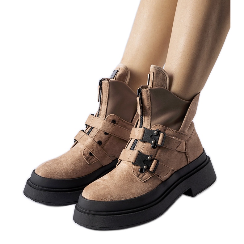 Smeđe Glen čizme s platformom smeđa