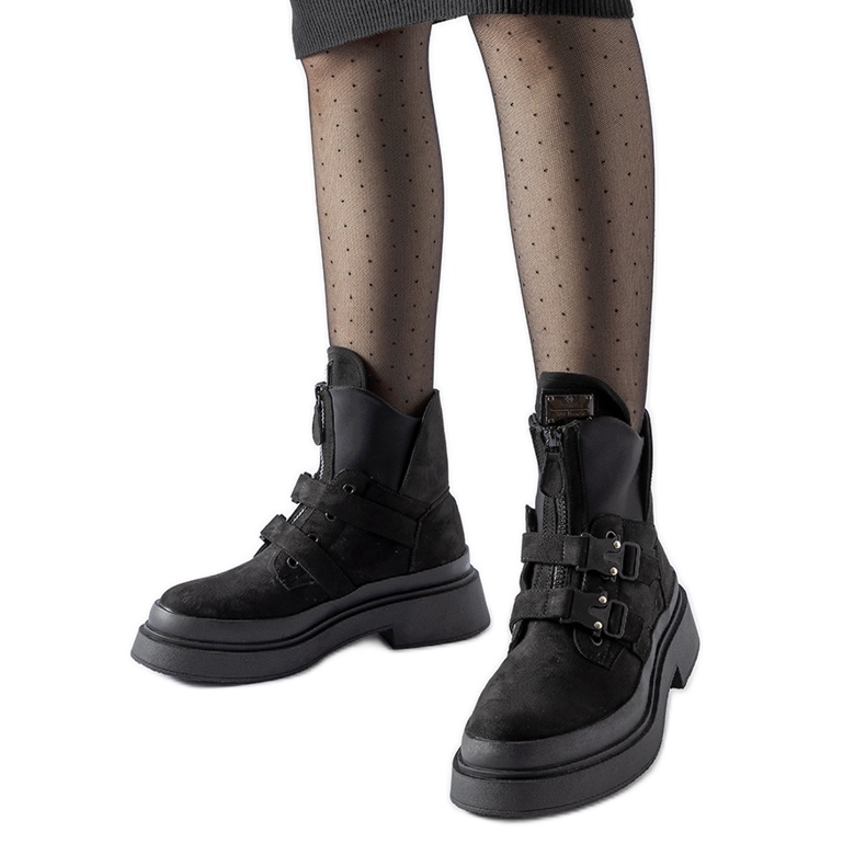 Crne Glen gležnjače s platformom crno