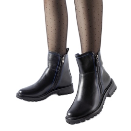 Crne gležnjače s ukrasnim plavim nereo koncem crna