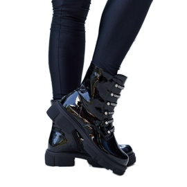 Crne lakirane gležnjače sa Sfaranda kamenčićima crna