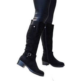 Crne izolirane Castelvetro čizme od eko antilop kože crna