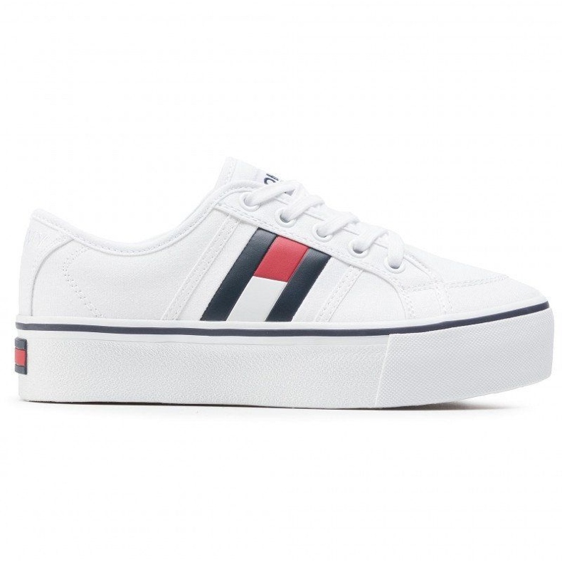 Tommy Hilfiger Tommy Jeans ravne tenisice sa zastavicama EN0EN00944-YBR bijela