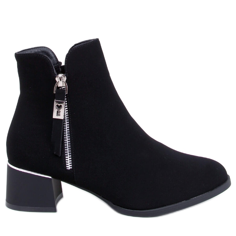 Leines Crne gležnjače s niskom petom crno