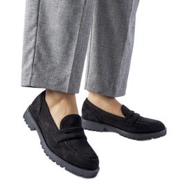 Crne klasične mokasine od eko antilop kože crno