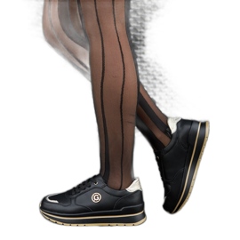 Crne kožne cipele sa kamenčićima crna