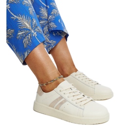 Bež kožne tenisice na vezanje