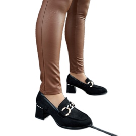 Crne salonke s blokom od eko antilop kože crna