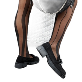 Crne mokasine s lancem od eko antilop kože crna