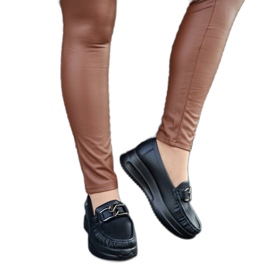 Crne mokasine na wedge s Vigolo kopčom crna