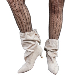 Niske čizme od eko antilop kože u bež boji