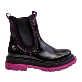 Ženske kožne Chelsea čizme Maciejka 06199 crne crna