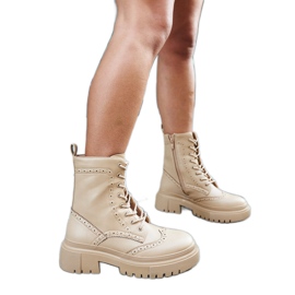 Bež čizme ukrašene Nicla šavovima crna