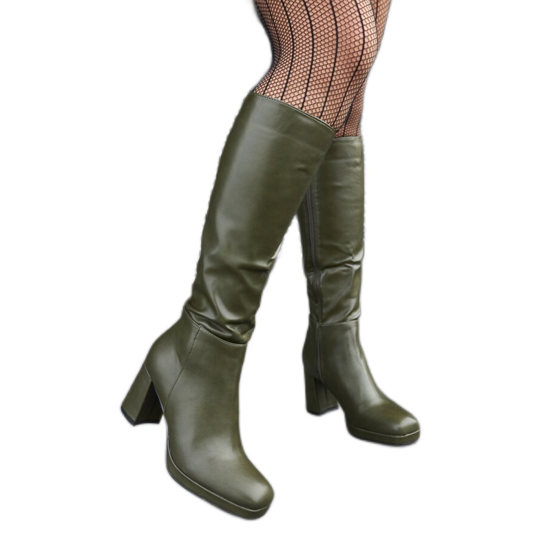 Zelene čizme s četvrtastim vrhom iz Biassona zelena