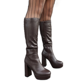 Smeđe čizme s platformom i petom iz Zoccorina smeđa