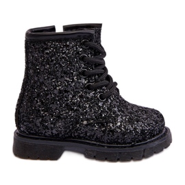 Dječje svjetlucave izolirane gležnjače s patentnim zatvaračem, crne Saussa crna