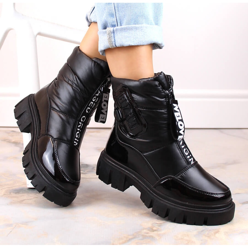 Crne ženske čizme za snijeg s patentnim zatvaračem Filippo DBT4960 crno