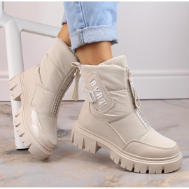 Bež izolirane ženske čizme za snijeg s patentnim zatvaračem Filippo DBT4960