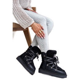 Vodootporne veganske čizme za snijeg s platformom D.Franklin DFSH370004 crne crna