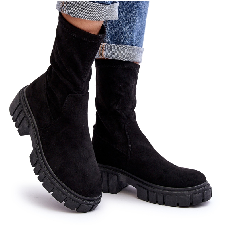 Radničke natikače s ravnom petom, crne Divella crno