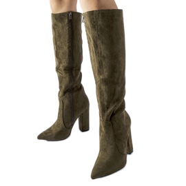 Zelene čizme na visoku petu iz Cinq-Marsa zelena