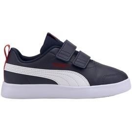 Puma Courtflex v2 V Ps dječje cipele mornarsko plave i bijele 371543 01