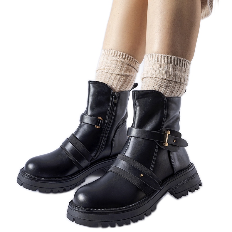 Crne izolirane Laderoute čizme crno