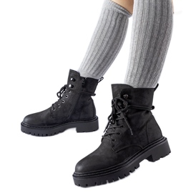 Crne ravne čizme s Brattle štitnikom crna