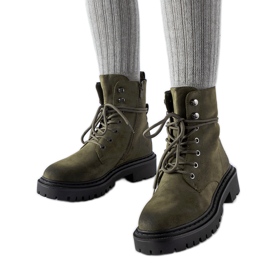 Zelene ravne čizme s Brattle štitnikom zelena