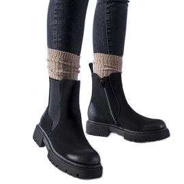 Piedalue crne izolirane mat gležnjače crna