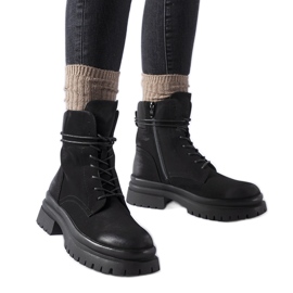 Crne Vadnais čizme s izlizanim vrhom crna