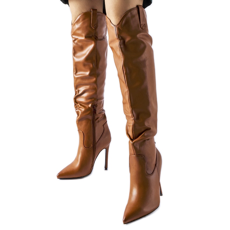 Smeđe čizme s visokom petom iz Ceratija smeđa