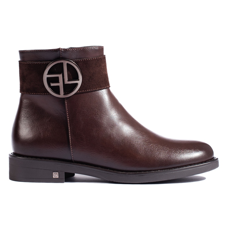 W. Potocki Smeđe niske čizme s ravnom petom marke Potocki smeđa