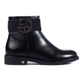 W. Potocki Crne niske gležnjače s ravnom petom by Potocki crna