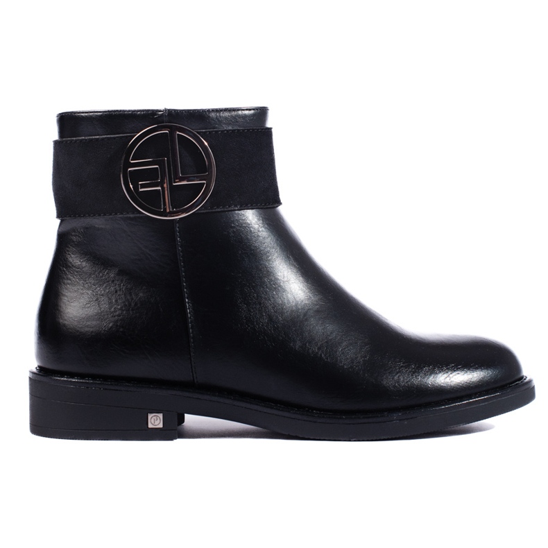 W. Potocki Crne niske gležnjače s ravnom petom by Potocki crno